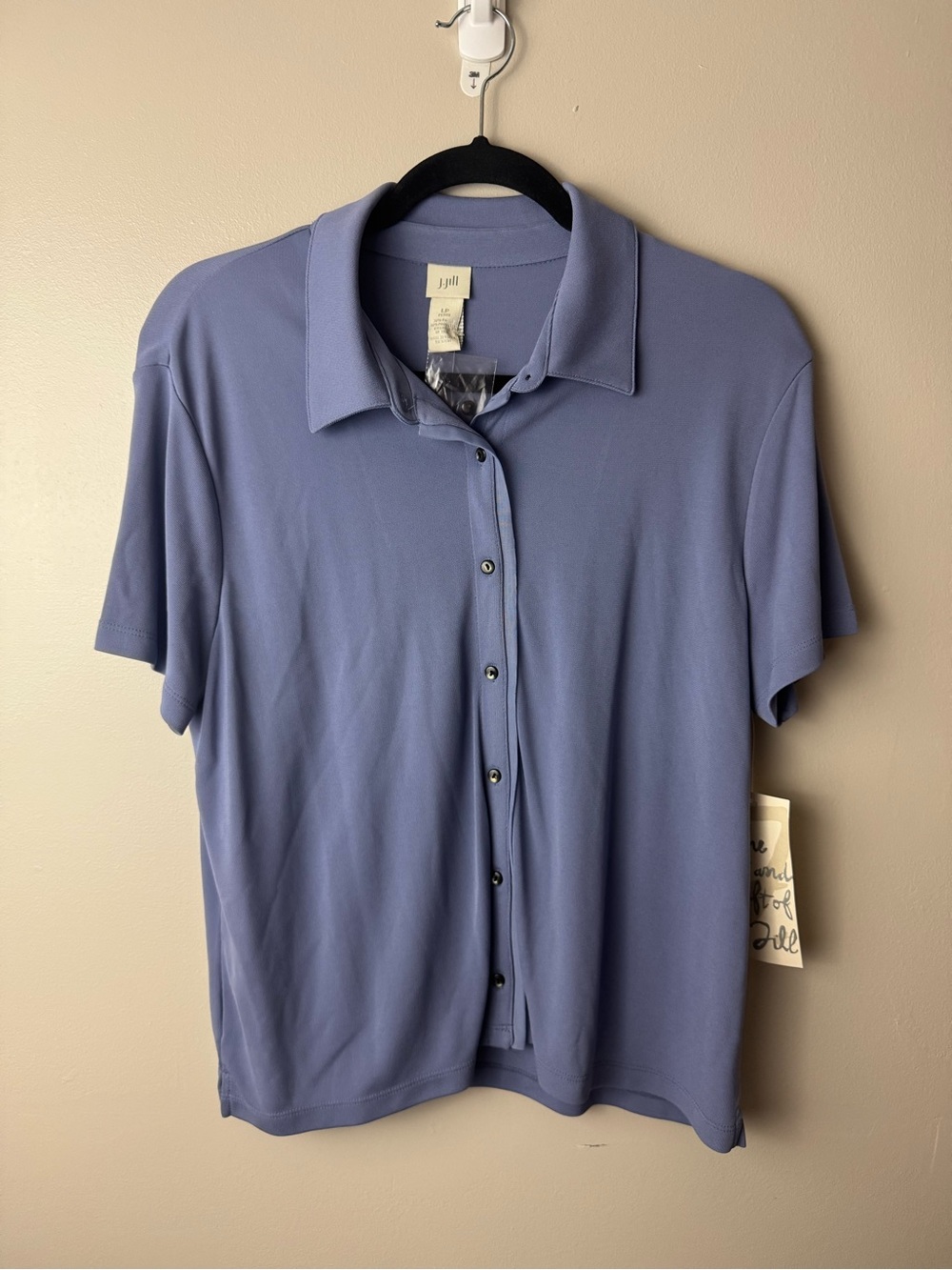 J. Jill Short-Sleeve Life In Motion Shirt NWT Size Petite Large